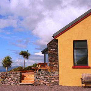 A Grá mo Croí, Decking with Sea and Mountain Views, Rent a Cottage in Ireland along the Ring of Kerry