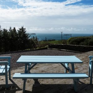Holiday Cottage, Kerry, Ireland, Ard na Gaiote, Decking with View to the Sea, Pict.2, Rent a Cottage with Sea View in Ireland along the Ring of Kerry