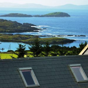 Holiday Cottage, Kerry, Ireland, Ard na Gaiote, House from above, Holiday Home with Sea and Mountain Views for Rent in Ireland along the Ring of Kerry, VRBO
