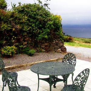 Roads Cottage, Patio, Rent an Irish Cottage with Sea View along the Wild Atlantic Way in Kerry