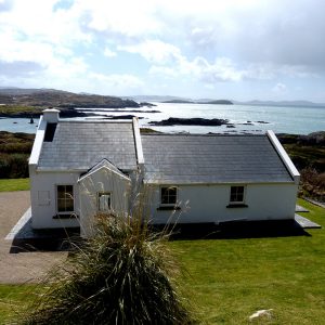 Holiday Home, Kerry, Ireland, Derrynane Haven 02, House with Sea View, Front Elevation, Pict. 1, Rent an Irish Cottage with Sea View along the Wild Atlantic Way in Kerry