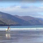 Horse Riding at Rossbeigh Beach near Holiday Home Castle View in Glenbeigh, County Kerry, Ireland.