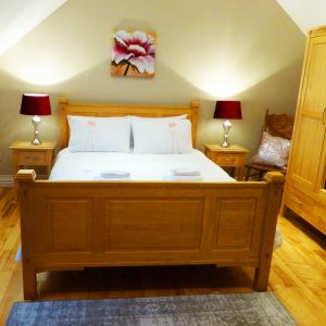 Schlafzimmer sieben auf der ersten Etage von Ferienhaus Castle View in Glenbeigh in Kerry, Irland.